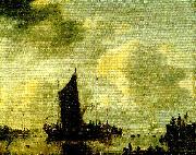 Jan van de Cappelle hamnstycke med speglande vatten oil painting artist